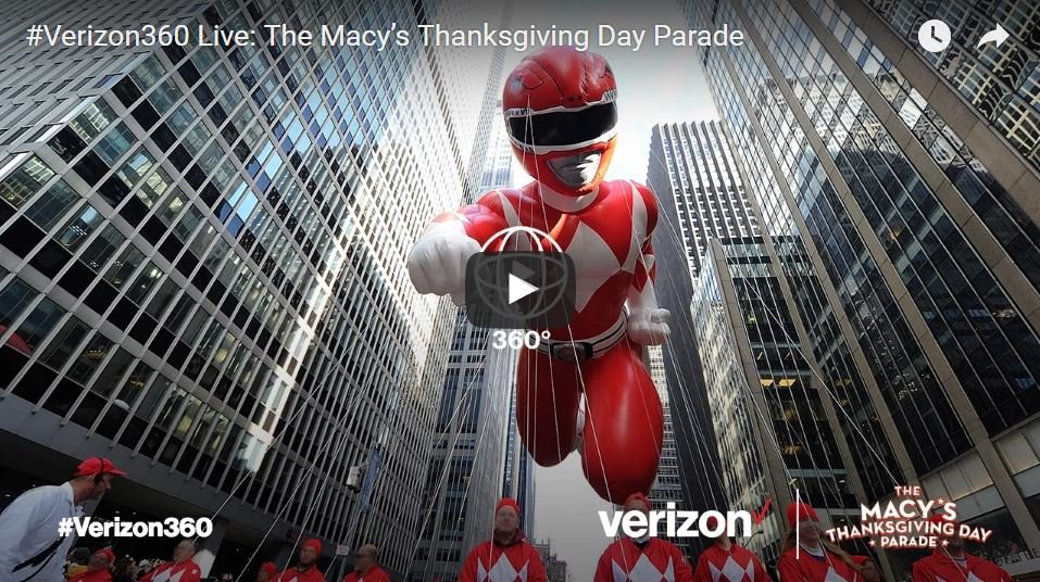 Watch the Macy's Thanksgiving Parade In Virtual 360 Video On YouTube!